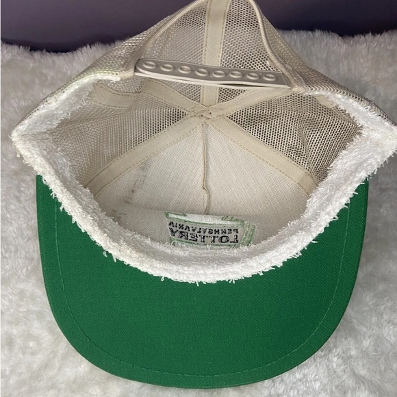 Vintage Pennsylvania Lottery Snapback Cap Hat Beige/Green - Picture 6 of 8